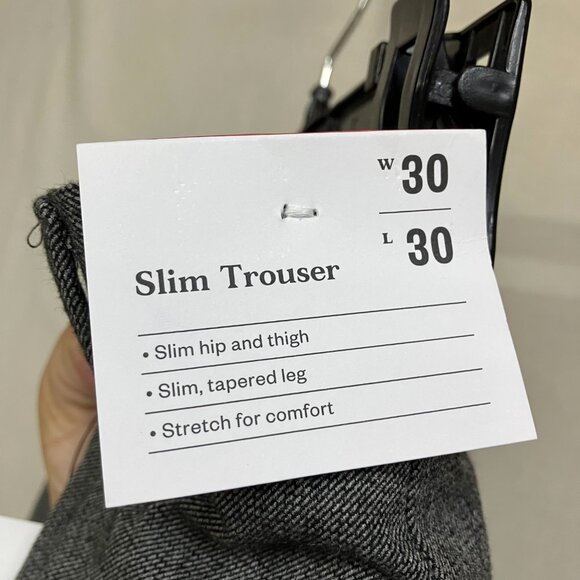 Goodfellow & Co Men's Gray Slim Fit Trousers Tapered Leg Woven Fabric Fly Button - Picture 3 of 15